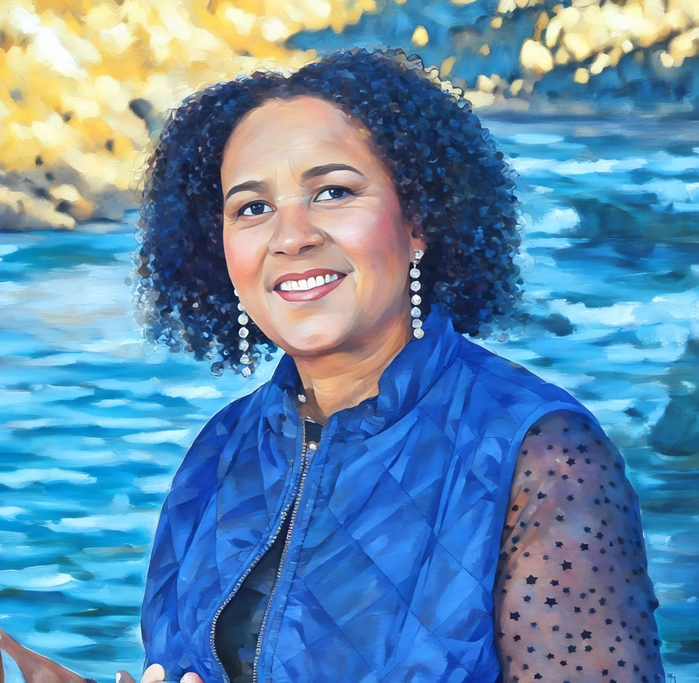 A painted portrait on a book cover